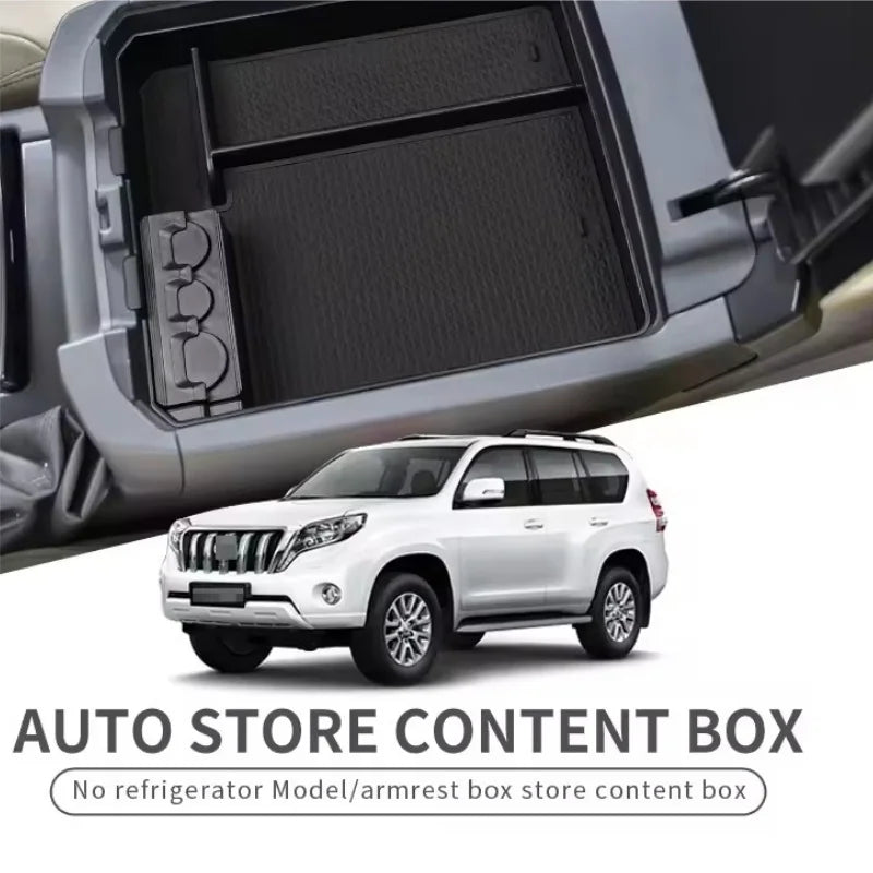 Toyota Prado 150 FJ150 Armrest Storage Tray Organizer Black