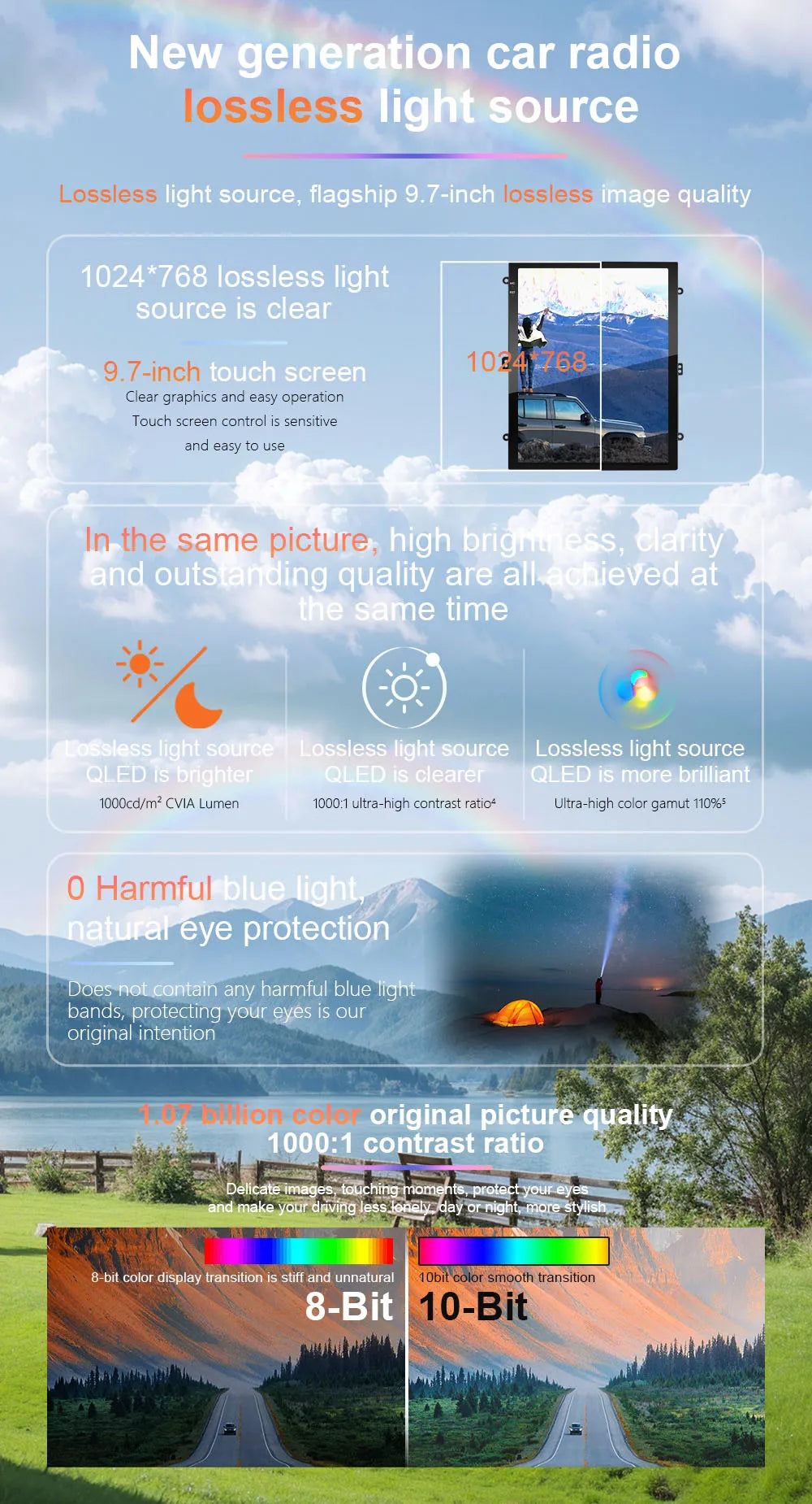 9.7" QLED Touchscreen Android 14 Car Stereo for Ford Ranger 2012-2015 | CarPlay, GPS Navigation, WiFi, Auto Radio Video Player