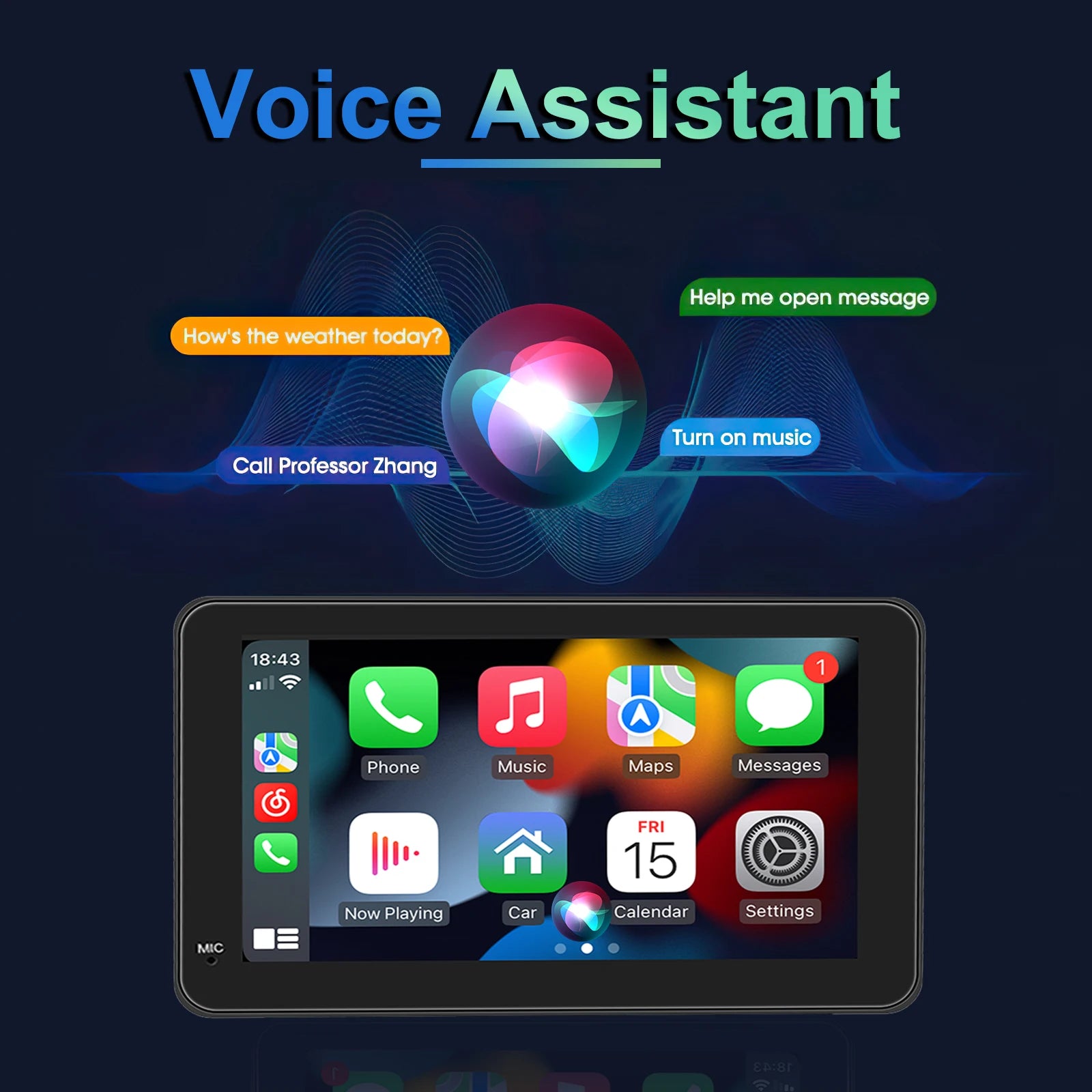 7" Touch Screen Car Stereo CarPlay Android Auto GPS Navi WiFi Radio MP5 Player