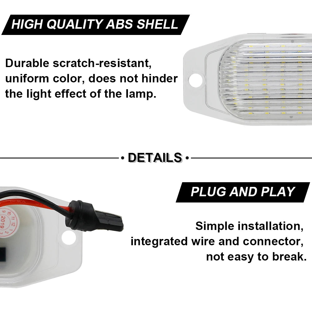 2PCS LED License Plate Lights for Toyota Land Cruiser FJ80 FJ Cruiser (XJ10, GSJ15) & Lexus LX450 1996–1998 – Super Bright Number Plate LampsCar & Automotive Accessories