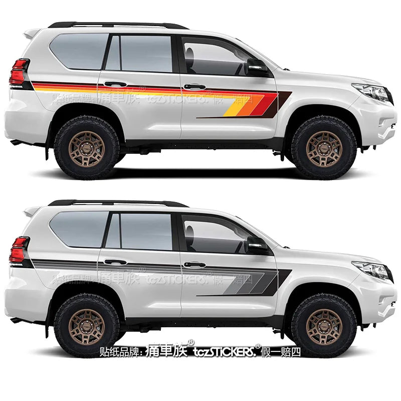 Premium Body Decal Stickers for Toyota Land Cruiser Prado LC150 – Sporty Exterior Customization & Personalized Car Styling Accessories