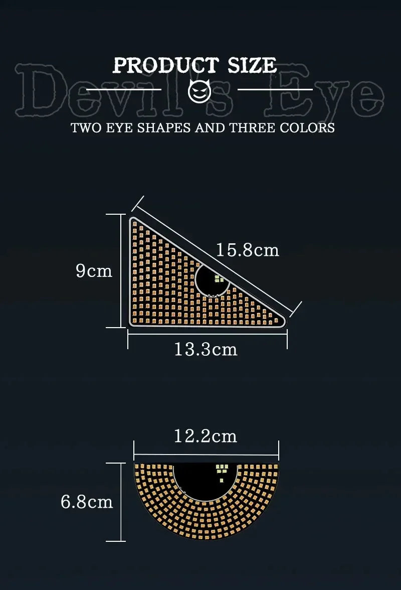 Devil’s Eyes LED Matrix Strobe Signal Lights – USB Plug-in Warning & Decoration for Car Windshields