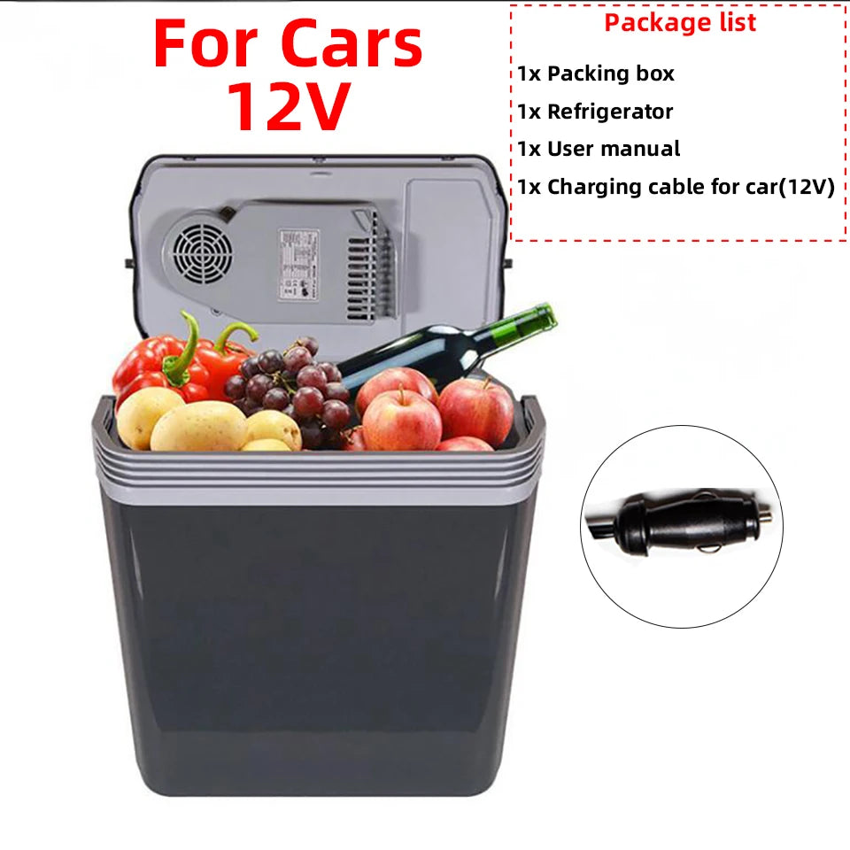 25L Car Refrigerator Cooler Warmer 12V 220V Mini Fridge for Truck RV Camping Travel