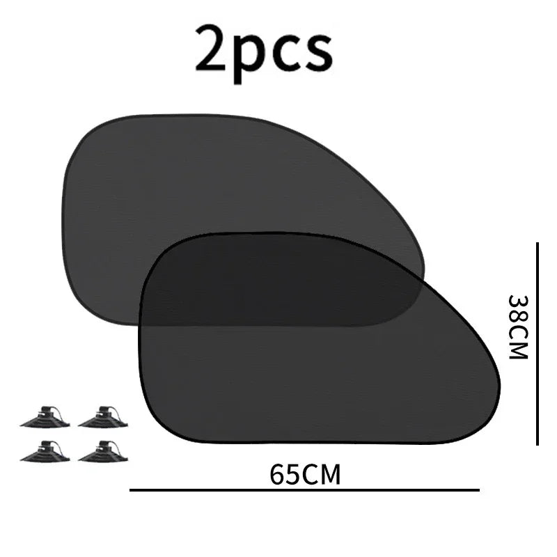 Car Window Sunshade UV Protection Mesh Cover Front Rear Side Curtain Black 1-5PCS