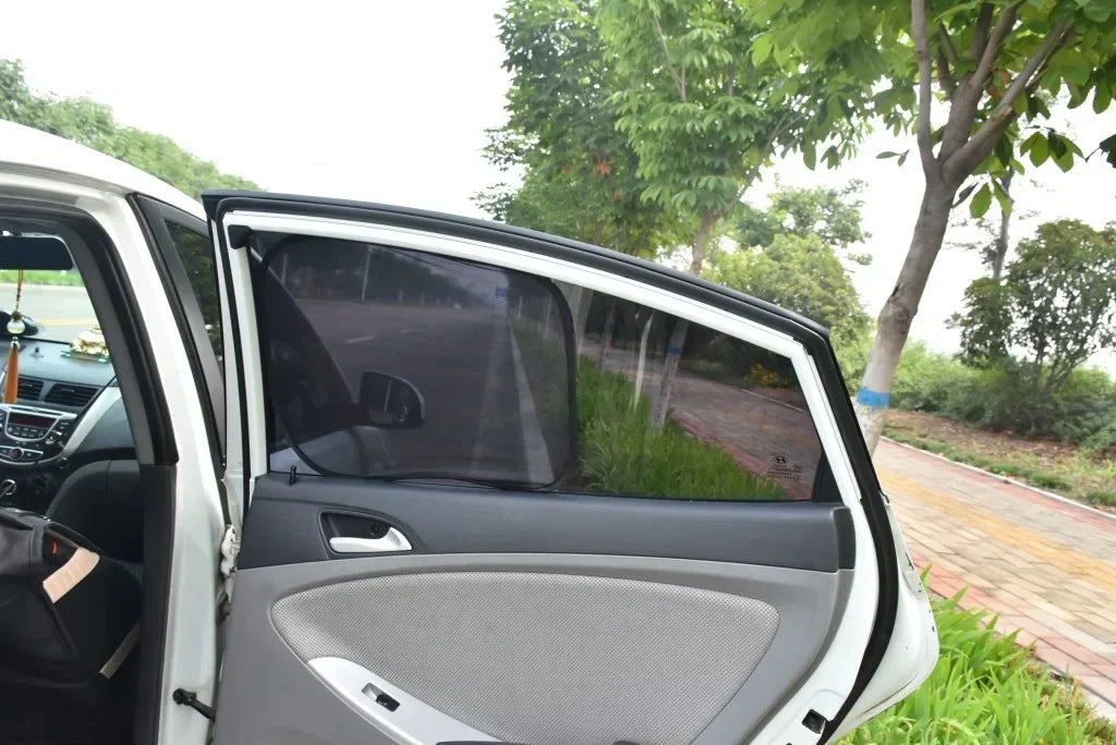 Car Window Sunshade UV Protection Mesh Cover Front Rear Side Curtain Black 1-5PCS