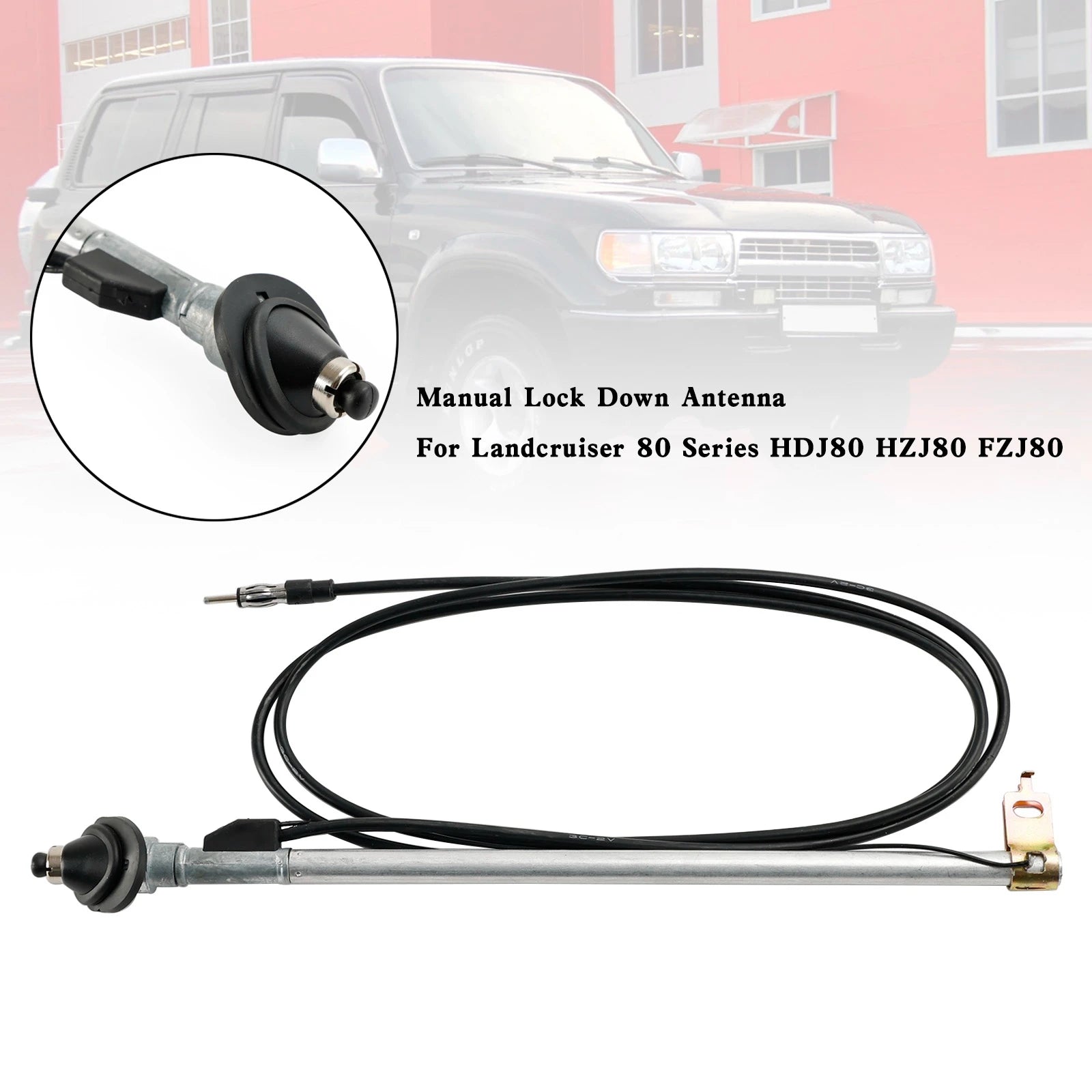 Artudatech Manual Lock-Down Antenna for Toyota Land Cruiser 80 Series (HDJ80, HZJ80, FZJ80) β Durable Off-Road Radio Antenna