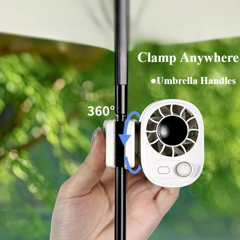 Portable Car Clip Fan 360° Rotatable 100 Speed USB Rechargeable Electric Fan Low Noise