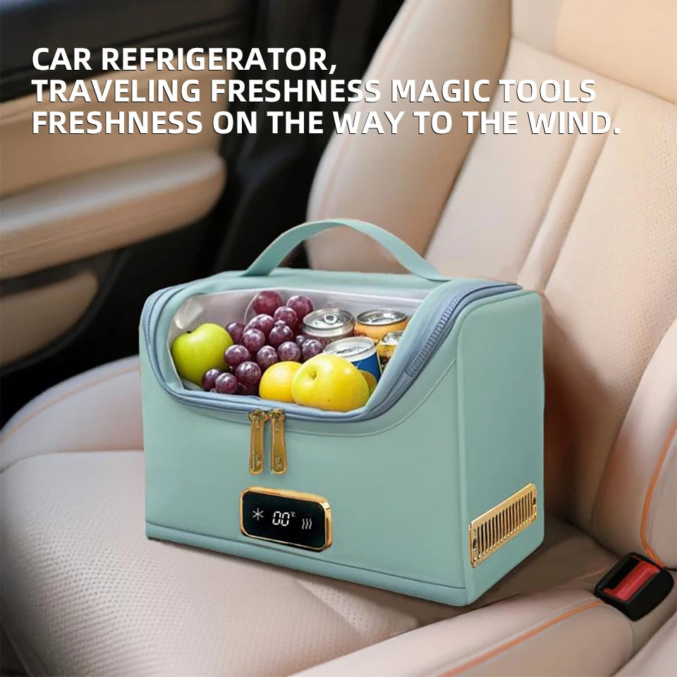 12V/220V Mini Car Refrigerator Portable Cooler Warmer Soft Bag for Travel Home Use