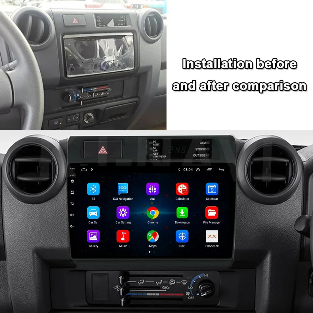 9" Android 13 Car Stereo for Toyota Land Cruiser LC70/LC79 (2007–2020) | Wireless CarPlay, Multimedia Player, DVD, Bluetooth, GPS NavigationCar & Automotive Accessories
