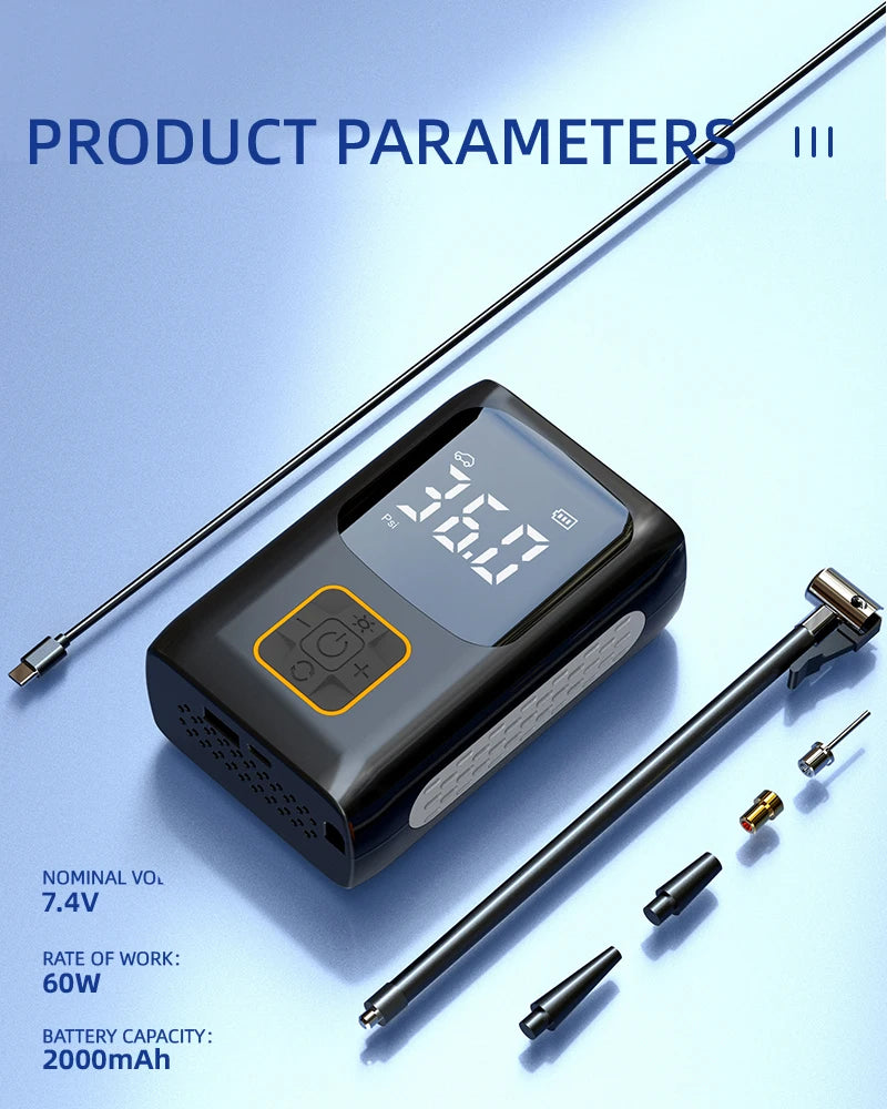 Xiaomi Smart Digital Tire Inflator Mini Air Pump Portable Compressor for Car & Bike