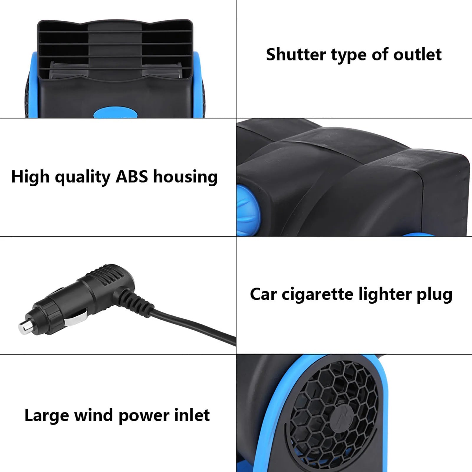 12V Electric Car Fan Mini Adjustable Silent Air Cooling Fan Vehicle Dashboard Air Cooler