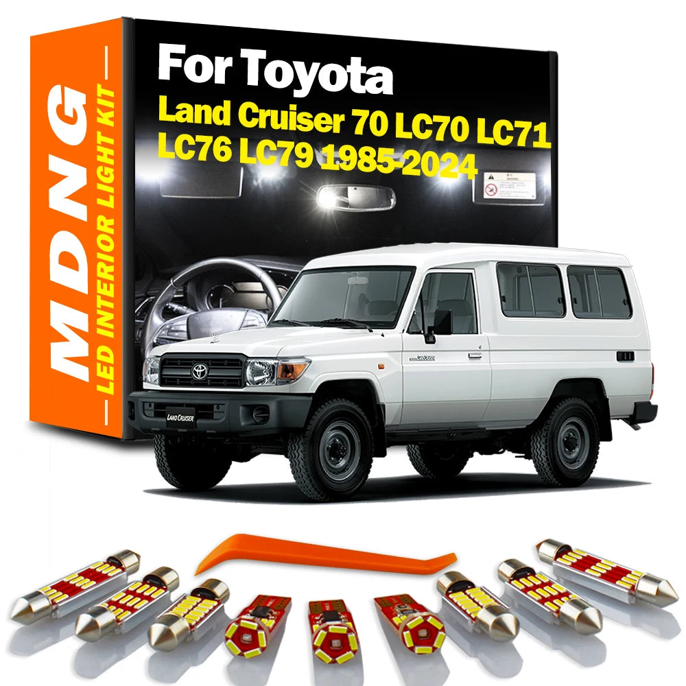 MDNG 7PCS LED Interior & Trunk Light Kit for Toyota Land Cruiser 70 Series (LC70 LC71 LC76 LC79) | Fits 1985–2024 | Bright White Car Accessory Upgrade