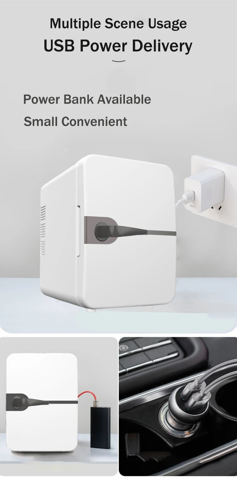 TAVALER 6L Mini Car Refrigerator USB Cooler & Warmer Portable Skin Care Fridge Home Use