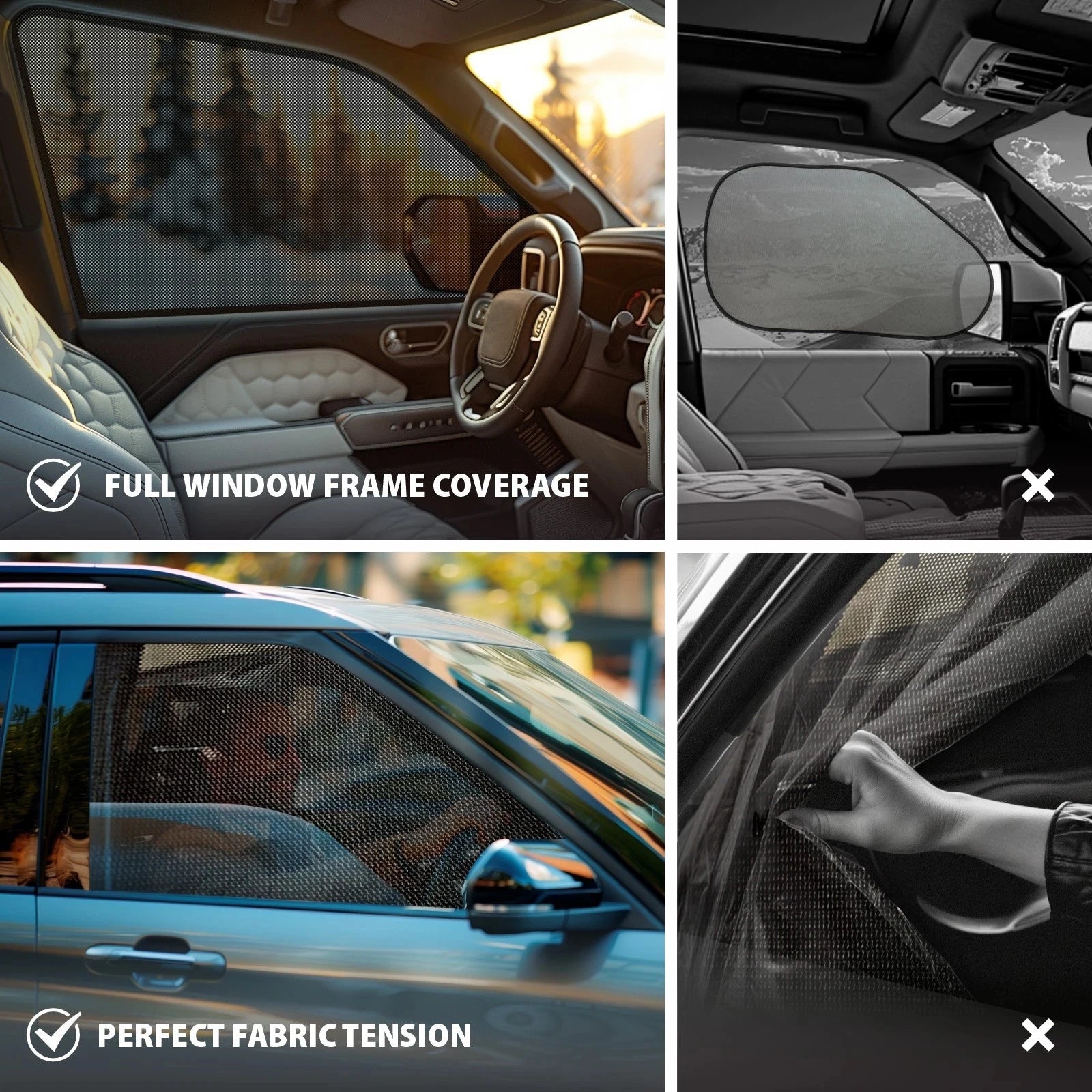 Ford Ranger 2024-2025 Custom Magnetic Front Windshield Sunshade – 4-Door Pickup Mesh Curtain