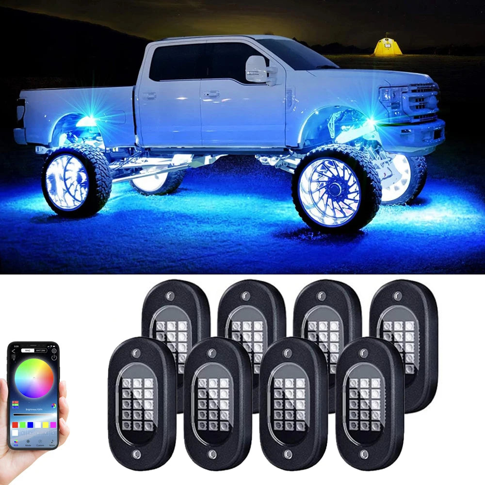 RGB Underglow LED Car Lights Kit Underbody Neon Lamp App Control 12V SUV TruckCar & Automotive Accessories