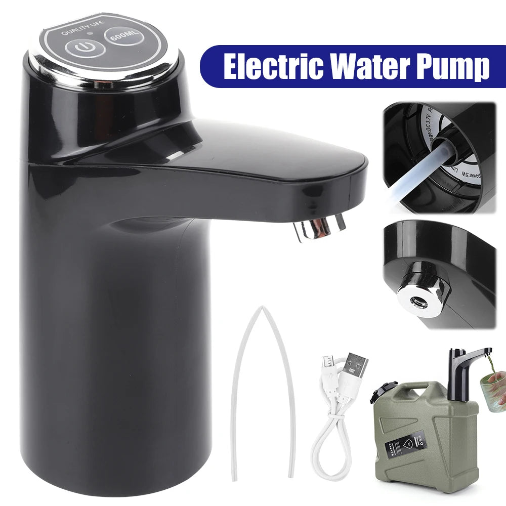 Portable USB Rechargeable Electric Water Pump – One-Key Auto Dispense for Outdoor CampingOutdoor & Camping Gear