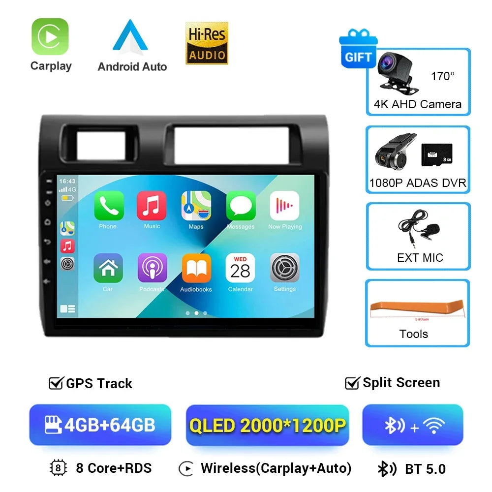 9" Android 13 Car Stereo for Toyota Land Cruiser LC70/LC79 (2007–2020) | Wireless CarPlay, Multimedia Player, DVD, Bluetooth, GPS NavigationCar & Automotive Accessories