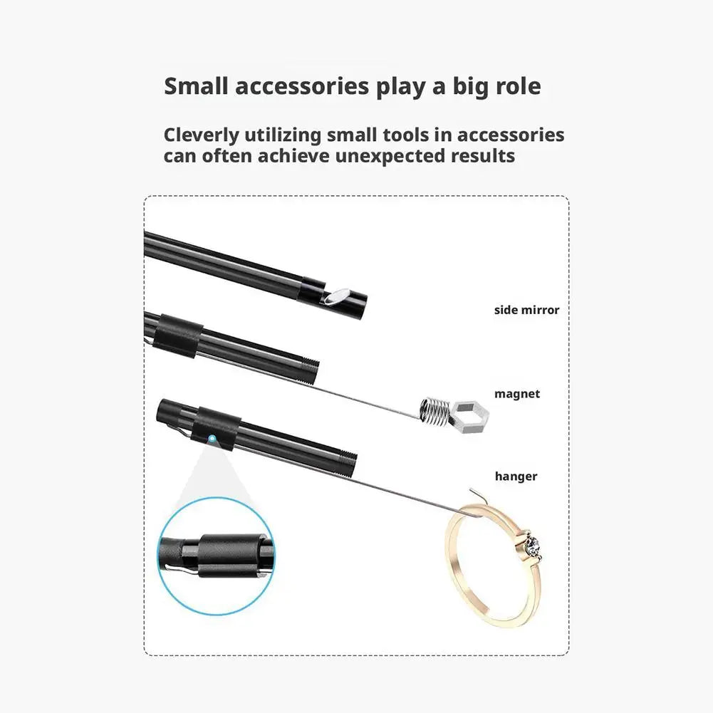 2-in-1 Endoscope Camera Micro USB Type C 7mm Lens Waterproof Inspection Borescope for Android PC Car Sewer