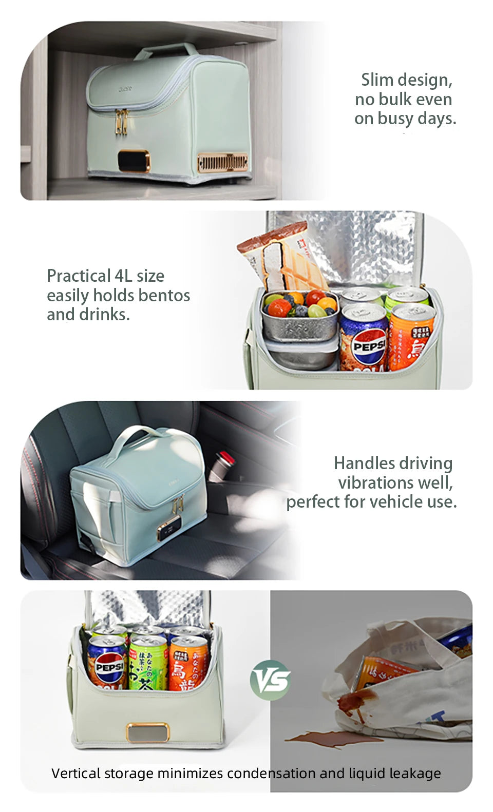 12V/220V Mini Car Refrigerator Portable Cooler Warmer Soft Bag for Travel Home Use