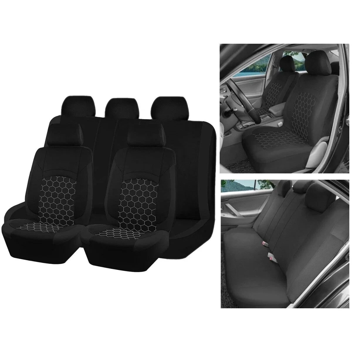 Universal 9PCS Breathable Soft Car Seat Covers for 5-Seater Cars