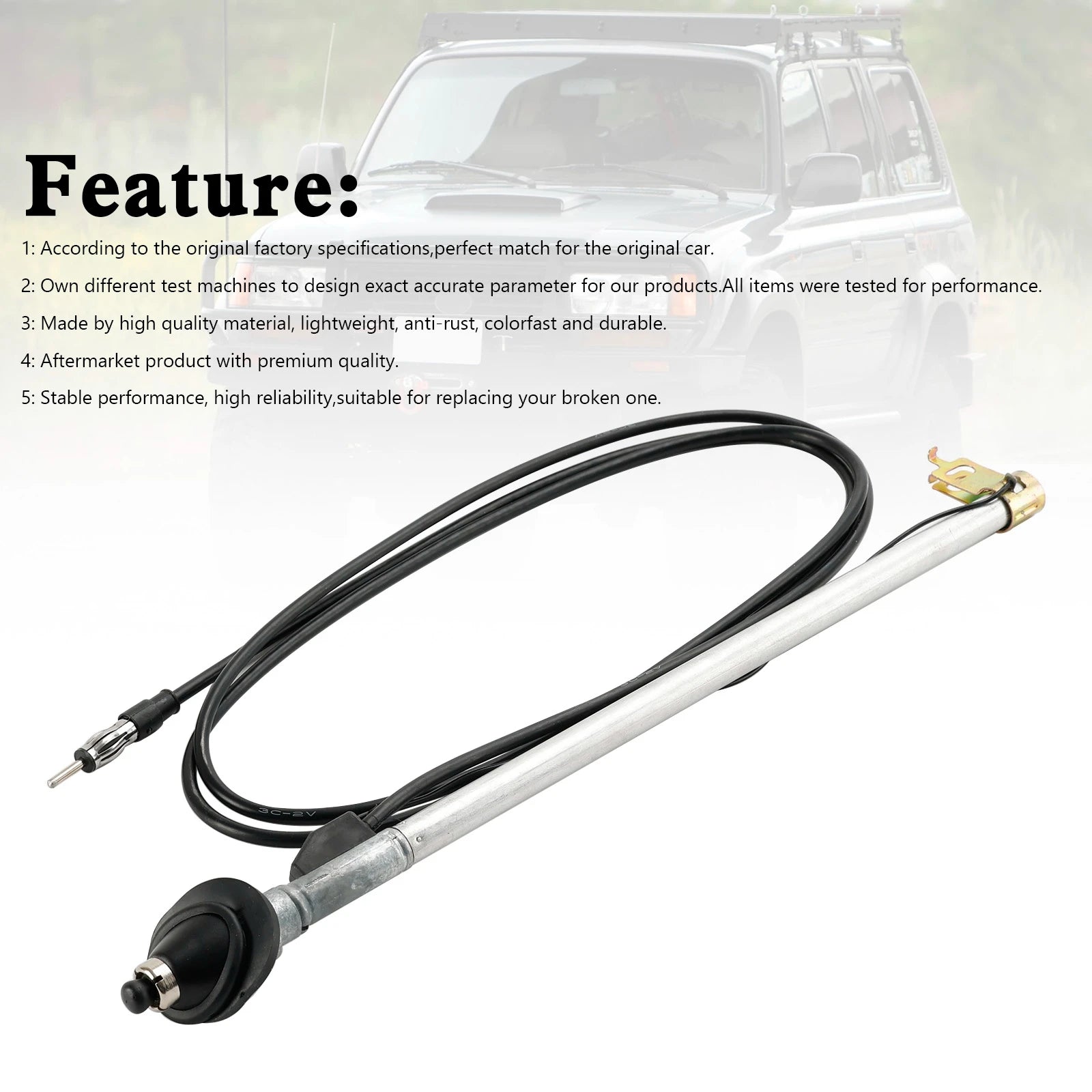 Artudatech Manual Lock-Down Antenna for Toyota Land Cruiser 80 Series (HDJ80, HZJ80, FZJ80) – Durable Off-Road Radio Antenna