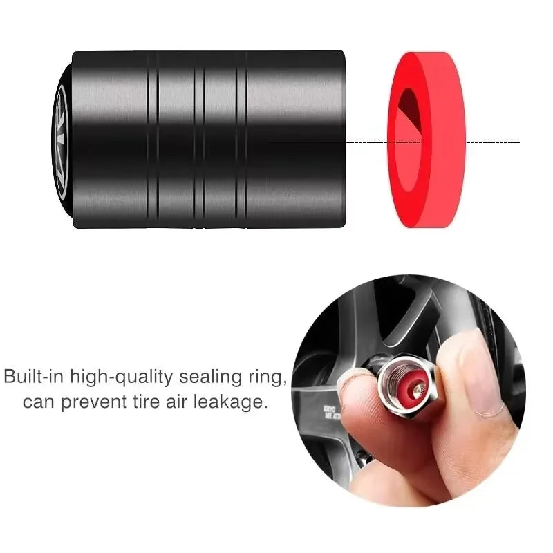 4Pcs Audi Tire Valve Stem Caps – Bolt-In Wheel Air Dust Covers for S-Line A1 A3 A4 A5 A6 A7 A8 Q3 Q5 Q7 TT RS Quattro Models