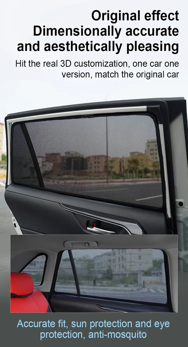 Ford Ranger 2024-2025 Custom Magnetic Front Windshield Sunshade – 4-Door Pickup Mesh Curtain