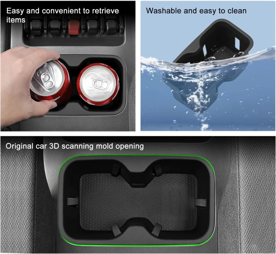 Center Console Storage Tray Armrest Organizer Box For BYD Shark 6 TPE Cup Holder