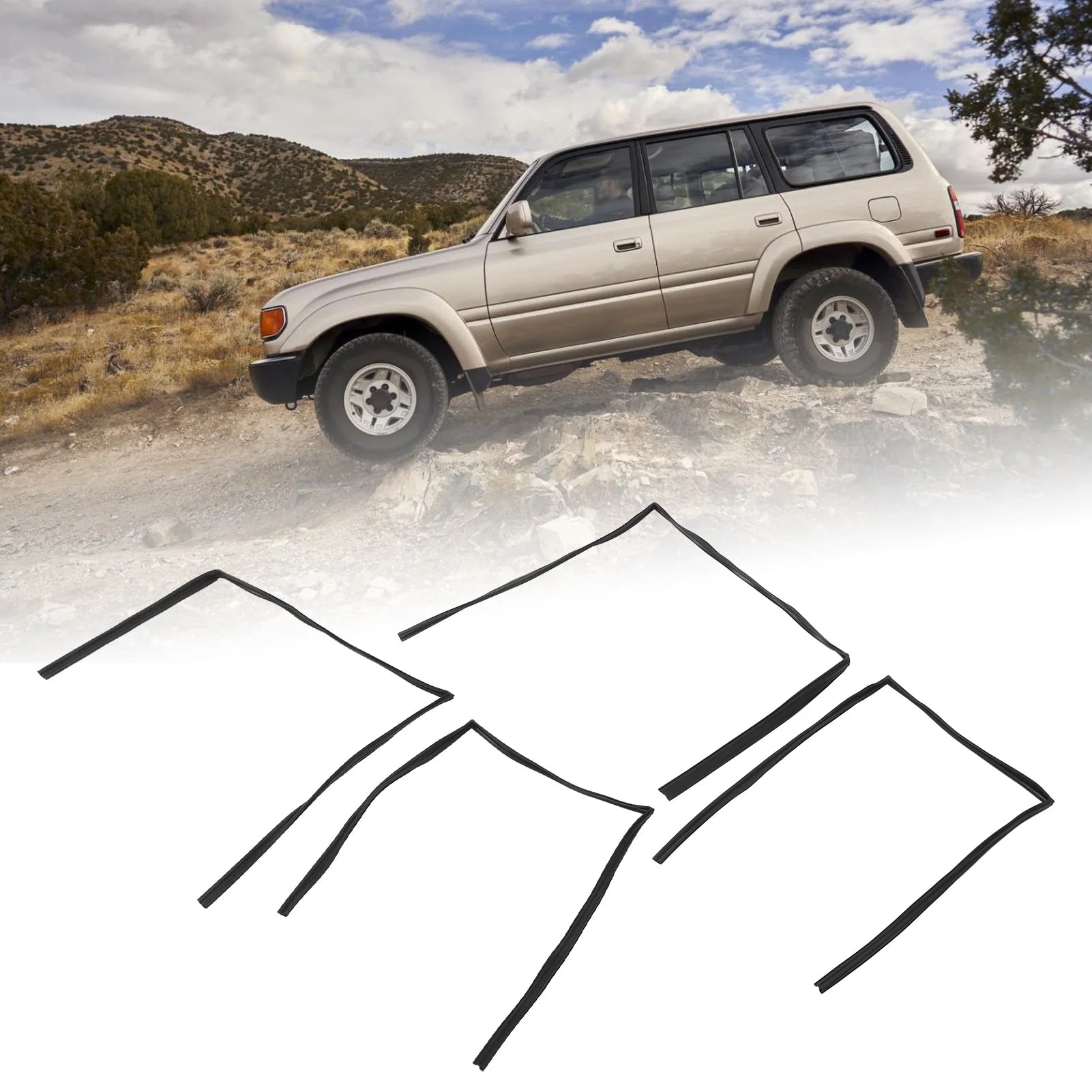 Door Belt Moulding Weatherstrip Rubber Seal | Fits Toyota Land Cruiser FJ80 FZJ80 | Leak-Proof, Flexible Replacement (68151-60010)