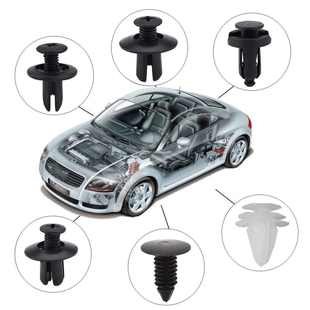 Universal Car Clips & Fasteners Kit – Retainer Pins, Rivets, Trim Panel Clips