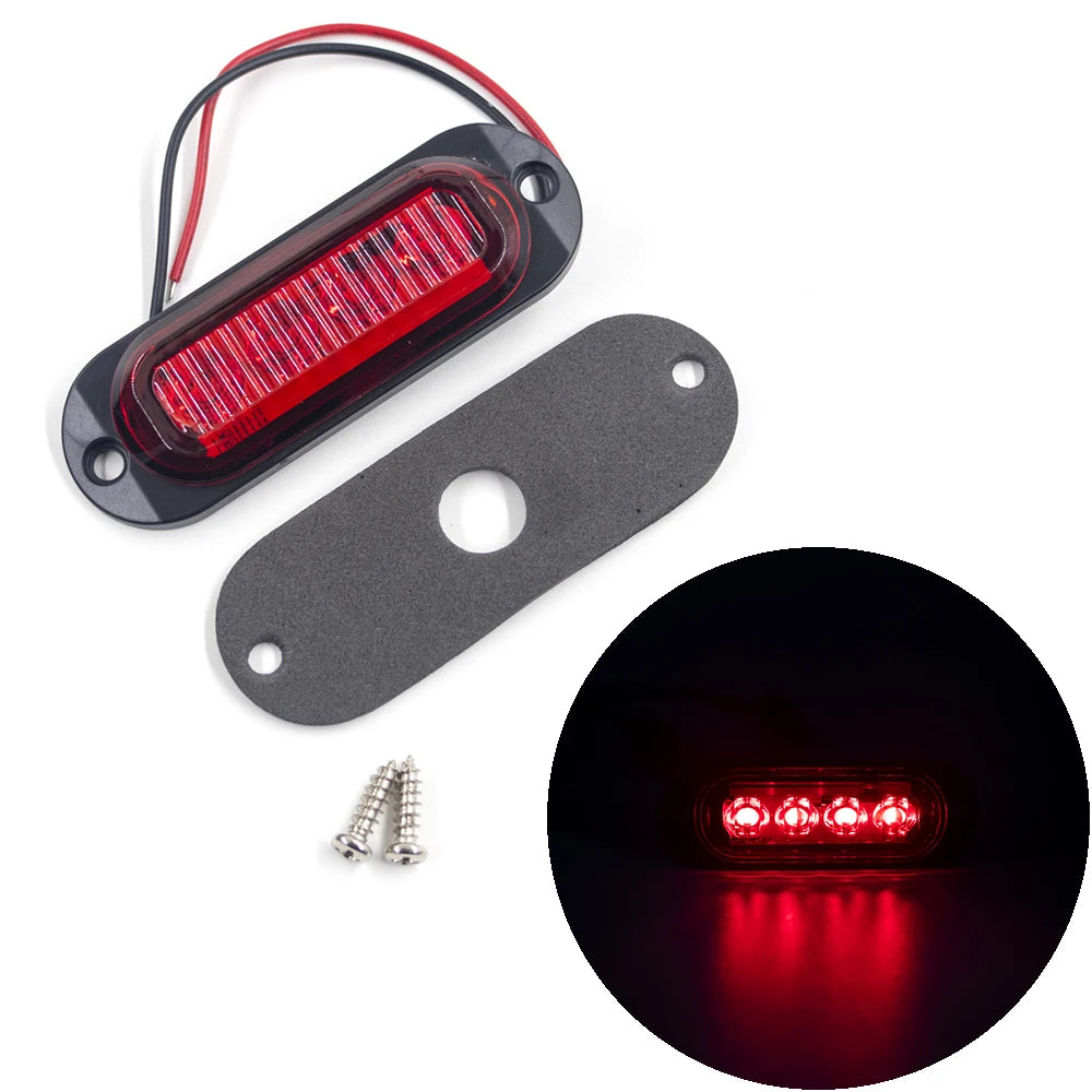 12V 24V LED Side Marker Lights Truck Trailer Van Pickup Boat Clearance Lamp Waterproof