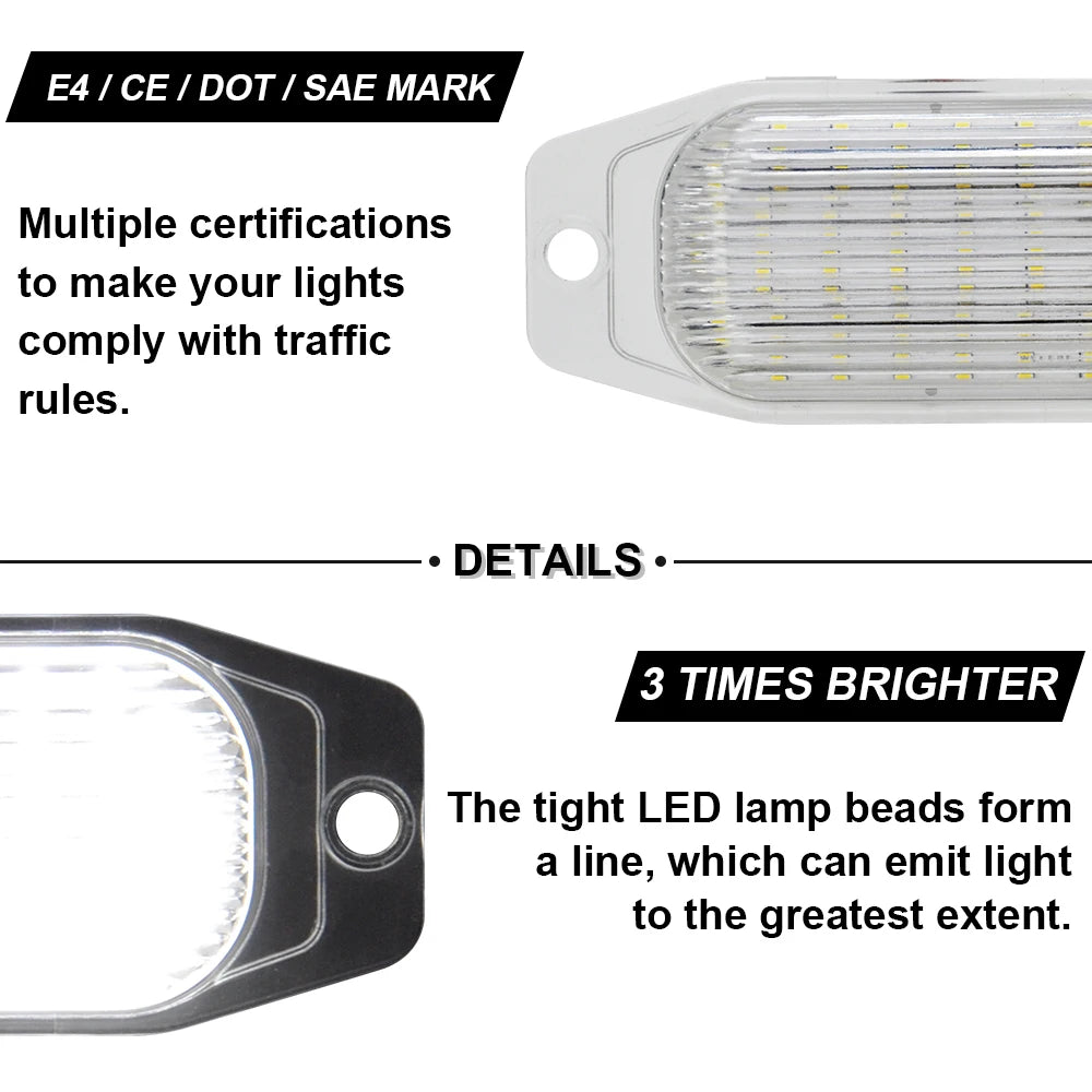 2PCS LED License Plate Lights for Toyota Land Cruiser FJ80 FJ Cruiser (XJ10, GSJ15) & Lexus LX450 1996–1998 – Super Bright Number Plate LampsCar & Automotive Accessories