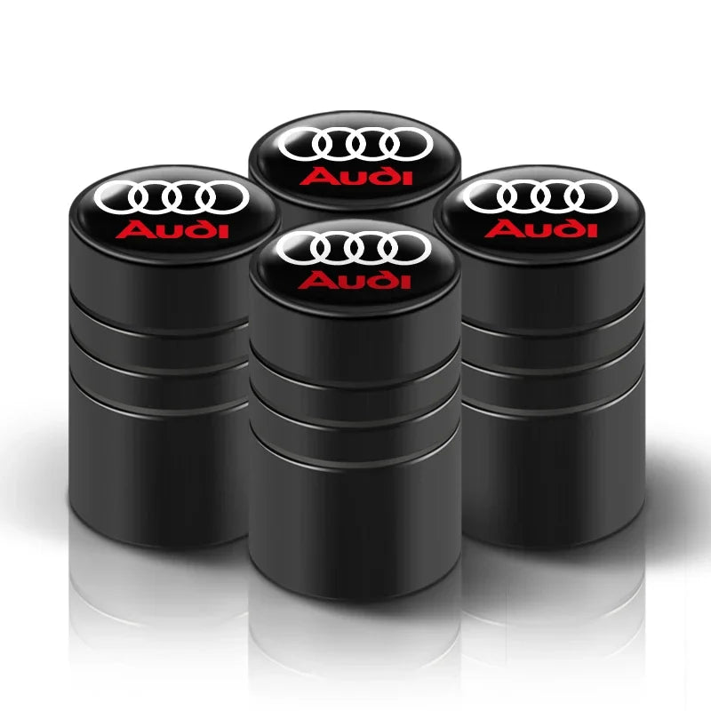 4Pcs Audi Tire Valve Stem Caps – Bolt-In Wheel Air Dust Covers for S-Line A1 A3 A4 A5 A6 A7 A8 Q3 Q5 Q7 TT RS Quattro Models