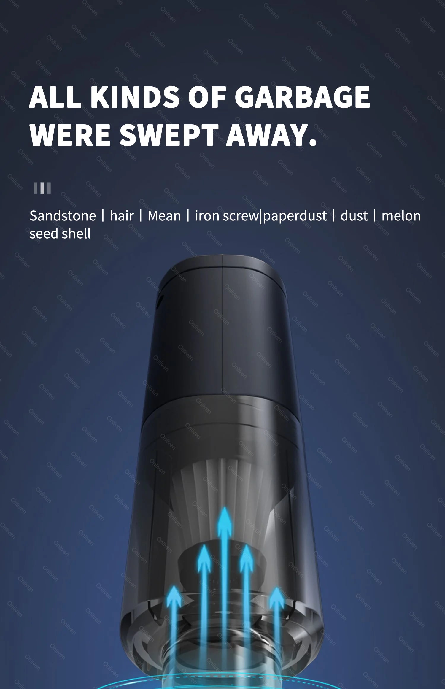 SZUK 98000PA Car Vacuum Cleaner Cordless Handheld Strong Suction Mini Portable Wireless