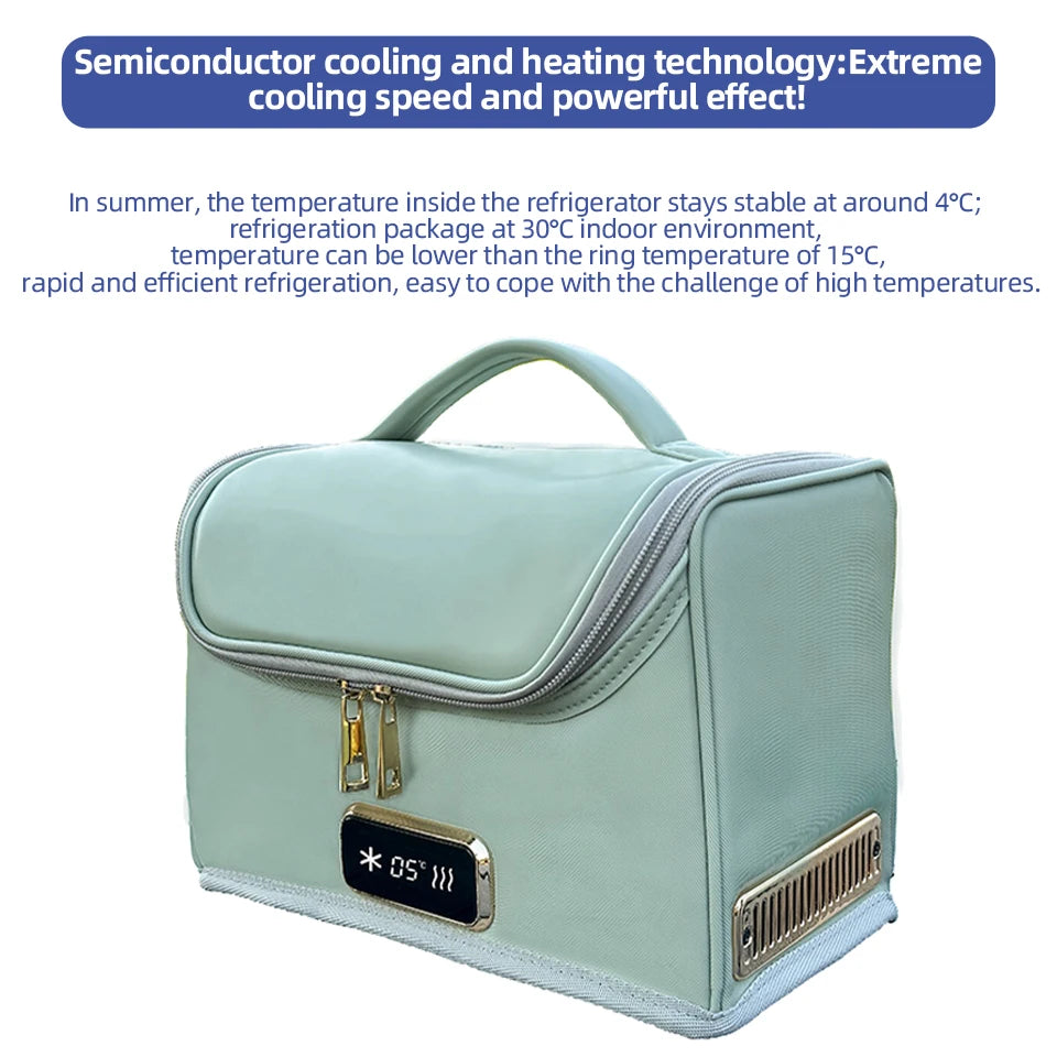 12V/220V Mini Car Refrigerator Portable Cooler Warmer Soft Bag for Travel Home Use