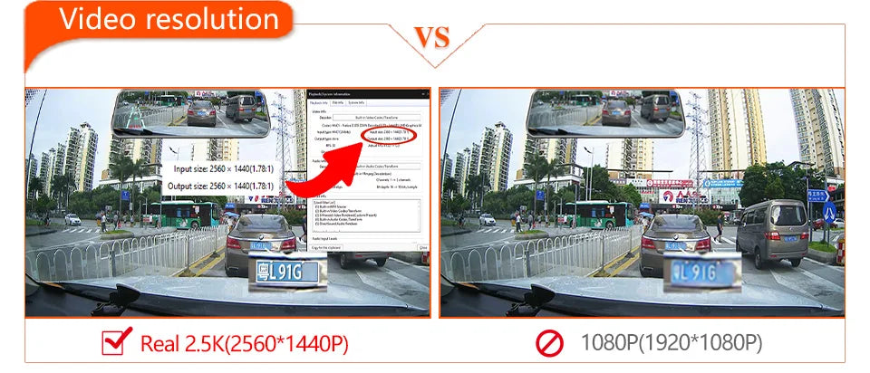 E-ACE 2K Car DVR Dash Cam Mirror WiFi GPS Night Vision 1080P Loop Recording Black Box