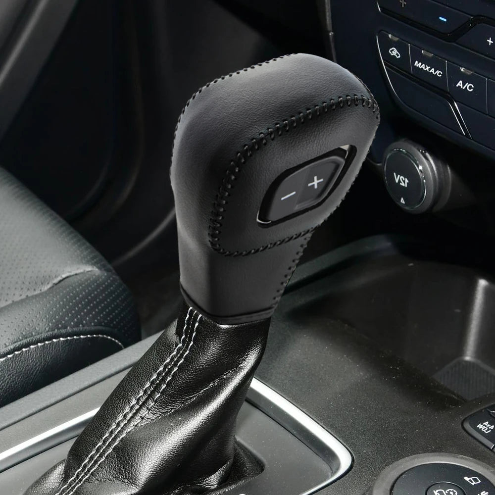 Premium Leather Gear Shift Knob Cover for Ford Everest & Ranger 2020-2022 LHD – Durable Car Accessories