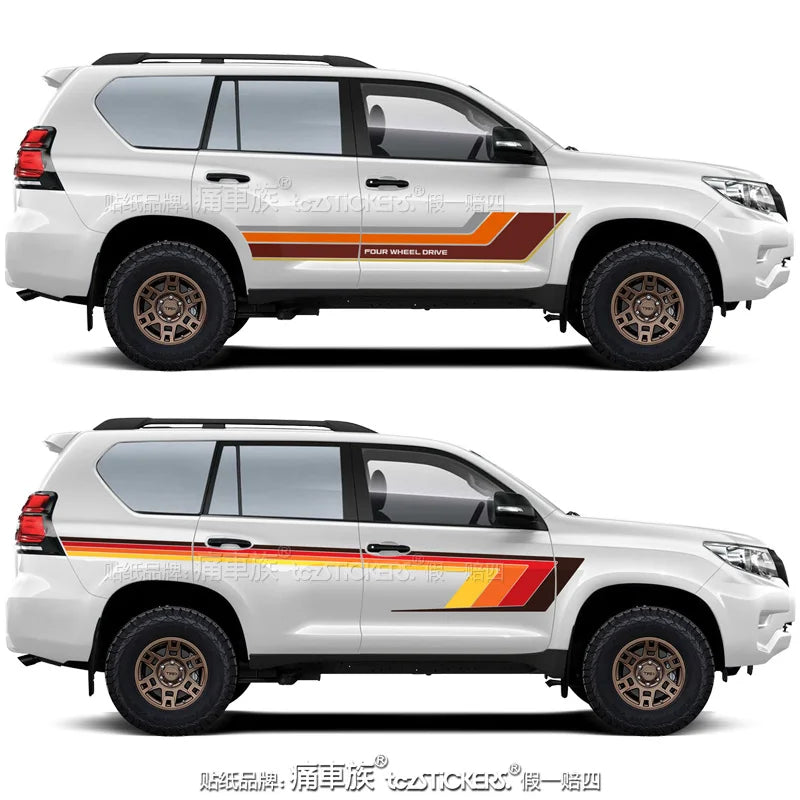 Premium Body Decal Stickers for Toyota Land Cruiser Prado LC150 – Sporty Exterior Customization & Personalized Car Styling Accessories