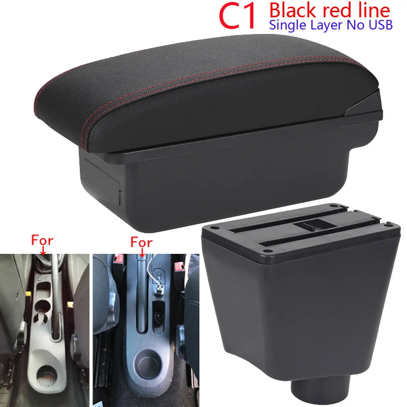 Armrest Box for Renault Clio 3 4 Captur – Car Center Console Storage Box with USB, Cup Holder – Interior Retrofit Accessory