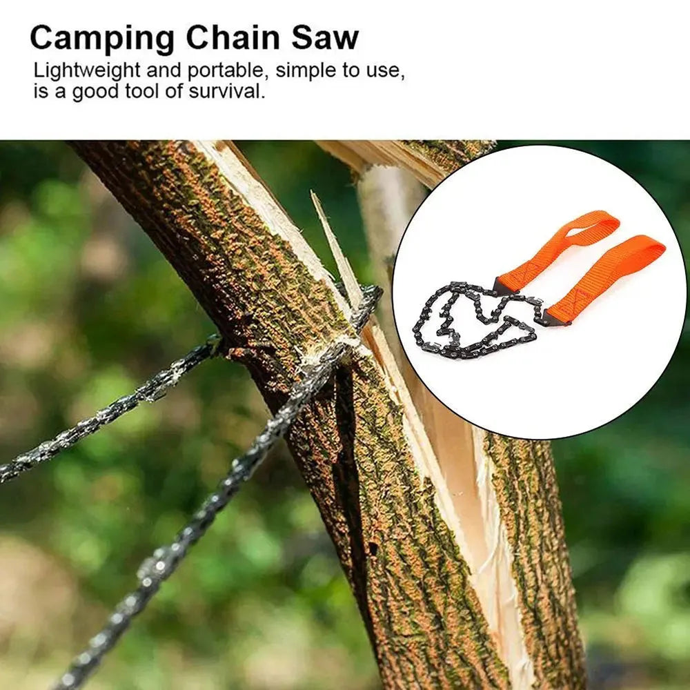 24" Portable Pocket Chain Saw – Sharp Teeth Handheld Survival & Camping Tool for Hunting & Tree CuttingOutdoor & Camping Gear