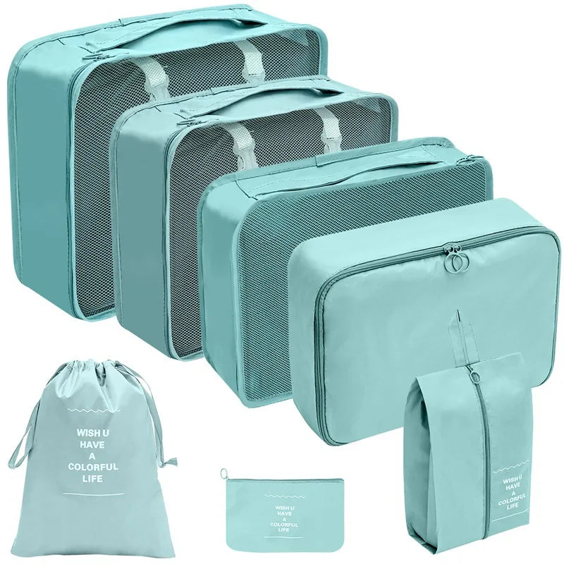 Travel Organizer Storage Bags – 7/8/9/10 Pc Packing Cubes Set for Suitcase Luggage