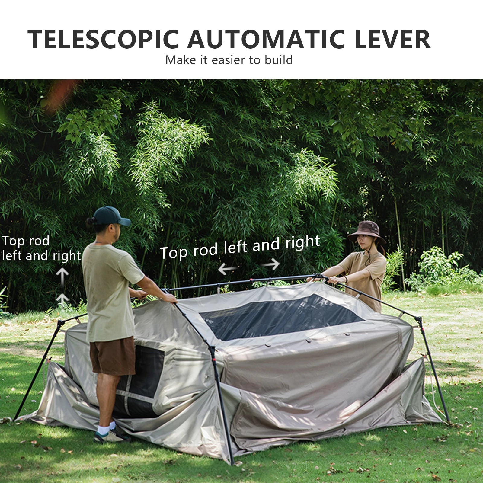 BISINNA One-Touch Automatic Ridge Tent with Titanium Glue – 3-4 Person Outdoor Family Camping TentOutdoor & Camping Gear