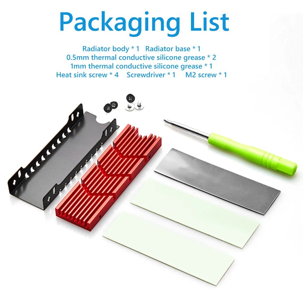 M.2 NVMe 2280 SSD Heatsink Cooler – Aluminum Alloy Heat Sink with Hollow Design & Thermal Silicone Pad for M.2 NGFF SSDsElectronics