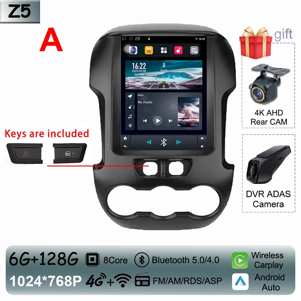 9.7" QLED Touchscreen Android 14 Car Stereo for Ford Ranger 2012-2015 | CarPlay, GPS Navigation, WiFi, Auto Radio Video Player