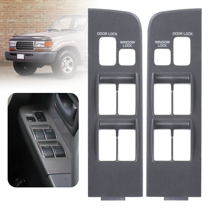 Toyota Land Cruiser FJ80 Front Driver Window Switch Bezel Trim Gray Panel 1991-1997
