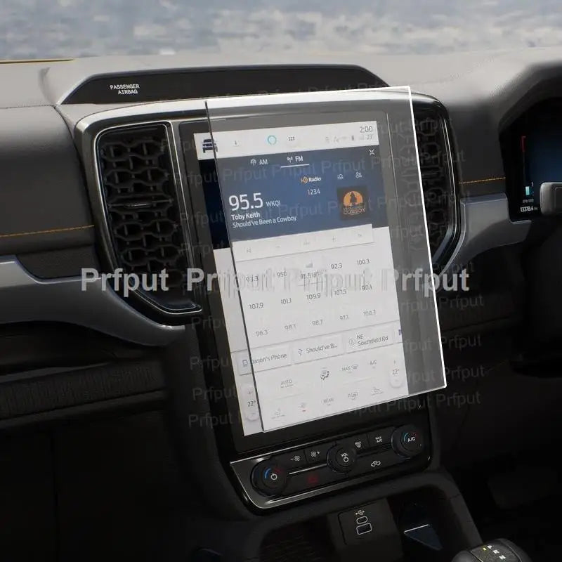 Premium Tempered Glass Screen Protector for Ford Ranger Wildtrak & Raptor 2022-2023 Infotainment GPS Navigation