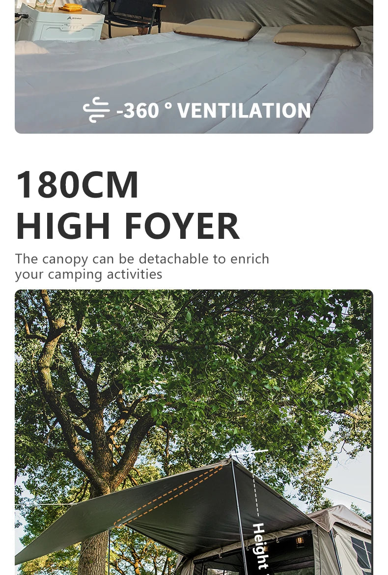 BISINNA One-Touch Automatic Ridge Tent with Titanium Glue – 3-4 Person Outdoor Family Camping TentOutdoor & Camping Gear