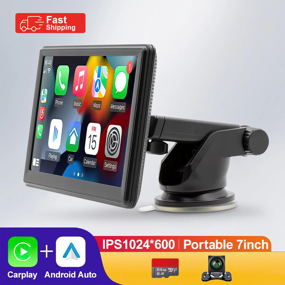 7" Touch Screen Car Stereo CarPlay Android Auto GPS Navi WiFi Radio MP5 Player