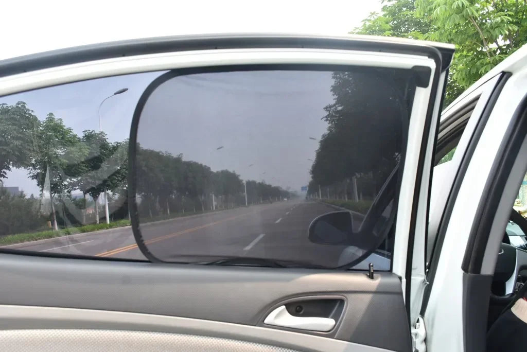 Car Window Sunshade UV Protection Mesh Cover Front Rear Side Curtain Black 1-5PCS