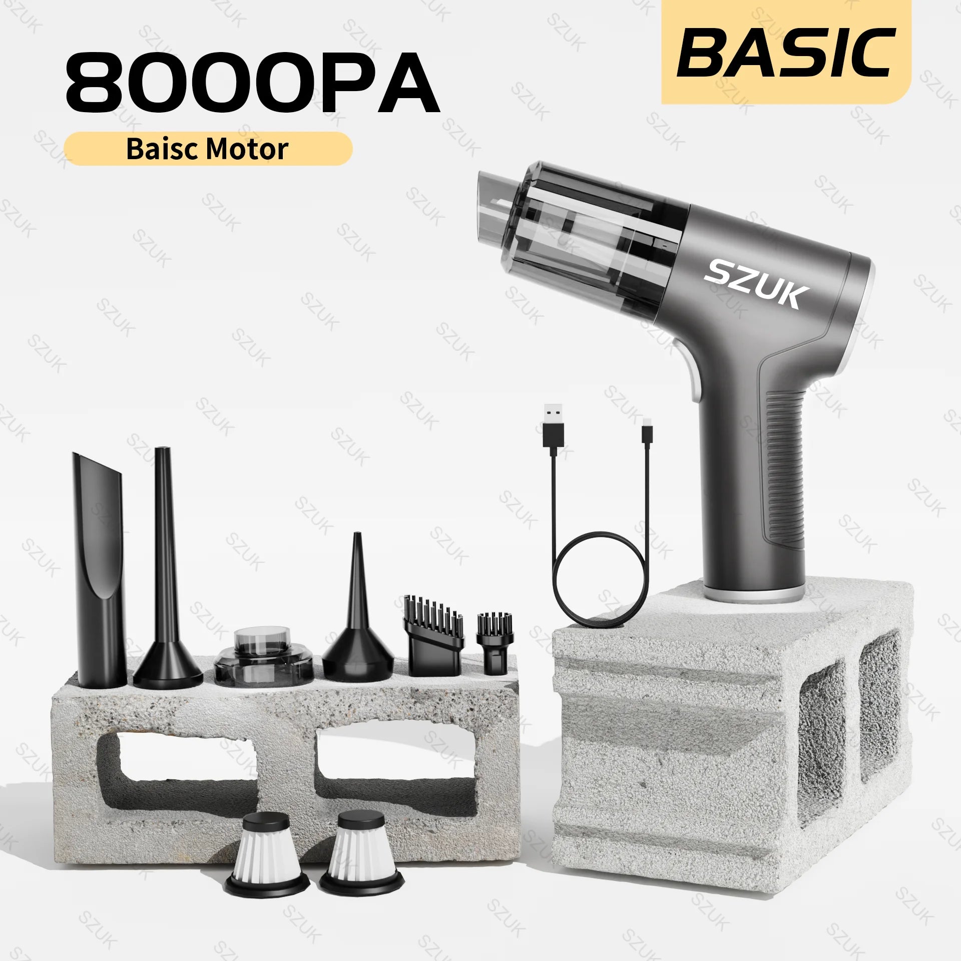 SZUK 98000PA Car Vacuum Cleaner Cordless Handheld Strong Suction Mini Portable Wireless